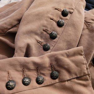 Free People Jacket Boho Military Vibe Cardigan Flowy Gypsy Shacket Renaissance L